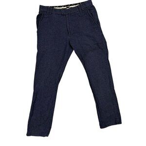 $300 Bustle Clothing Flannel Pants Cotton Trousers Made in Canada Blue W30xL32